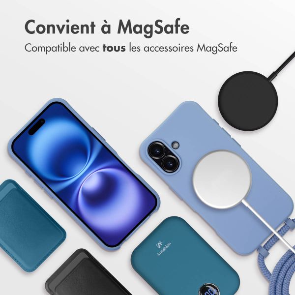 imoshion Coque de couleur avec cordon amovible MagSafe iPhone 16 - Ash Blue