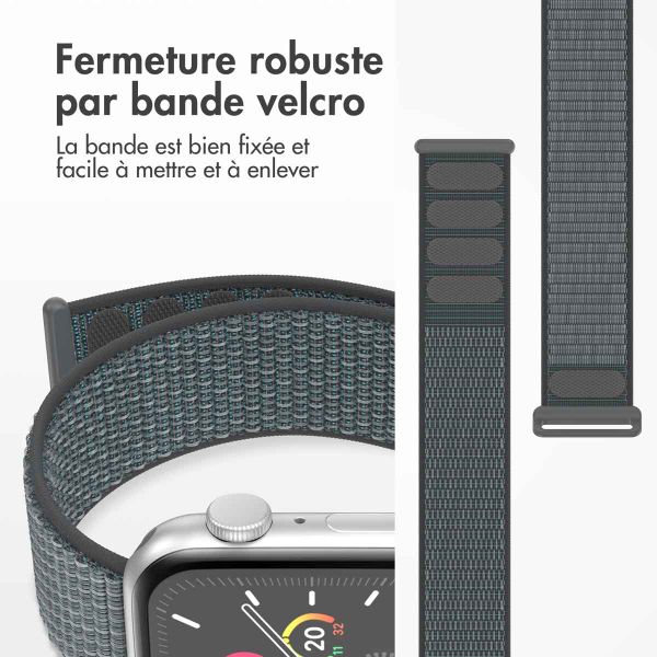 imoshion Bracelet en nylon Apple Watch Series 1 t/m 11 / SE / Ultra (44/45/46/49 mm) - Ash Green