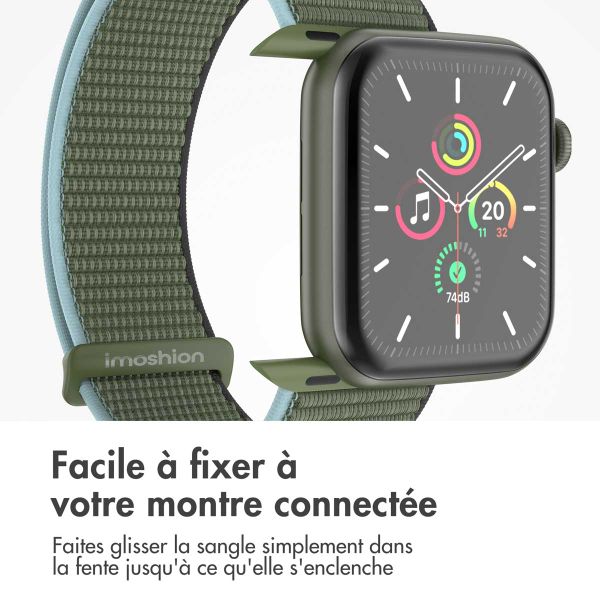 imoshion Bracelet en nylon Apple Watch Series 1 t/m 11 / SE / Ultra (44/45/46/49 mm) - Dark Olive