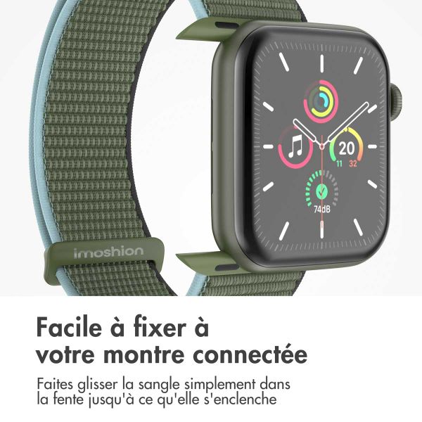 imoshion Bracelet en nylon⁺ Apple Watch Series 1 á 10 / SE / Ultra (2) (44/45/46/49 mm) - Dark Olive