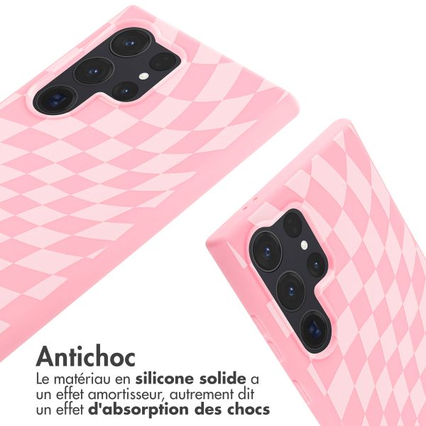 imoshion Coque design en silicone avec cordon Samsung Galaxy S24 Ultra - Retro Pink