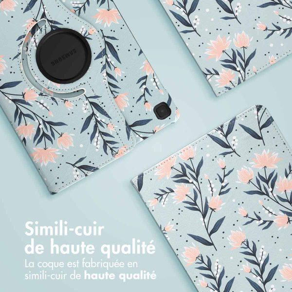 imoshion Coque tablette Design rotatif à 360° Samsung Galaxy Tab S6 Lite (2020/2022/2024) - Flowers