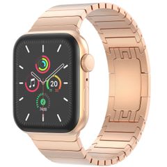 Selencia Bracelet à maillons en acier inoxydable Apple Watch Series 1 á 10 / SE / Ultra (2) (44/45/46/49 mm) - Rose Dorée