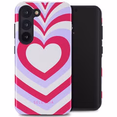 Selencia Coque arrière Vivid Samsung Galaxy S23 - Double Hearts Rubine Red Lilac