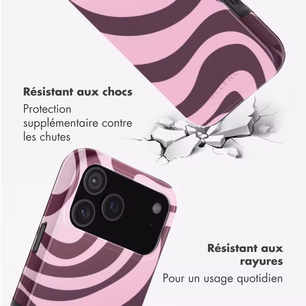 Selencia Coque arrière Vivid avec MagSafe Apple iPhone 17 Pro - Wavy Swirl Pink Plum