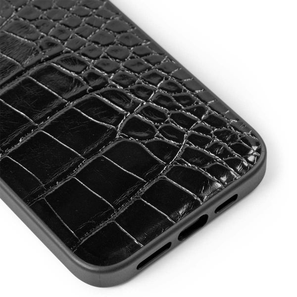 iDeal of Sweden Coque Vegan Leather Apple iPhone 15 Pro Max - Black Croco