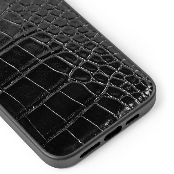 iDeal of Sweden Coque Vegan Leather iPhone 15 Pro Max - Black Croco