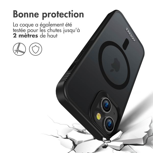 Accezz Coque Givrée Robuste avec MagSafe iPhone 14 - Noir