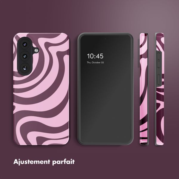 Selencia Coque arrière Vivid avec MagSafe Samsung Galaxy S26 Plus - Wavy Swirl Pink Plum