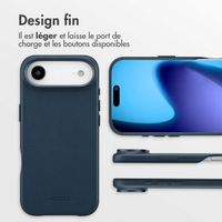 Accezz Coque arrière en cuir avec MagSafe Apple iPhone Air - Nightfall Blue