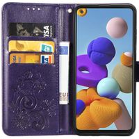 Etui de téléphone Fleurs de Trèfle Galaxy A21s - Violet