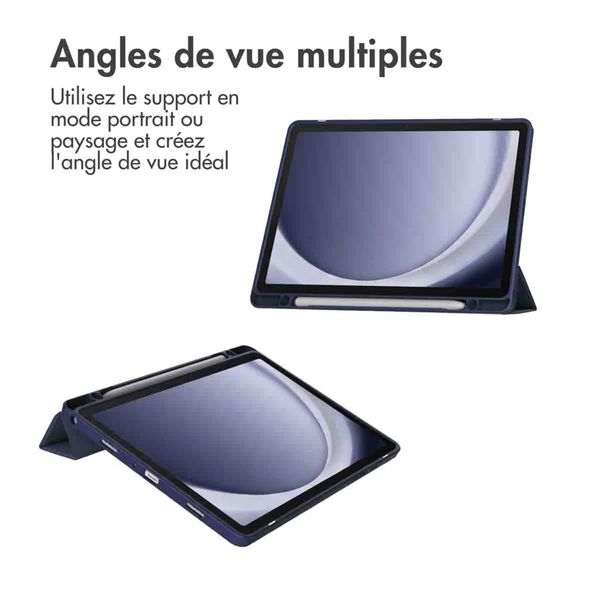 imoshion Coque tablette rigide Trifold Samsung Galaxy Tab A9 Plus - Bleu foncé