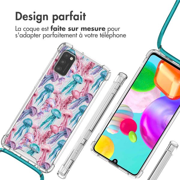 imoshion Coque Design avec cordon Samsung Galaxy A41 - Jellyfish Watercolor