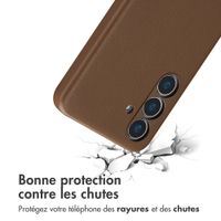 Accezz Coque arrière en cuir avec MagSafe Samsung Galaxy S25 - Marron café