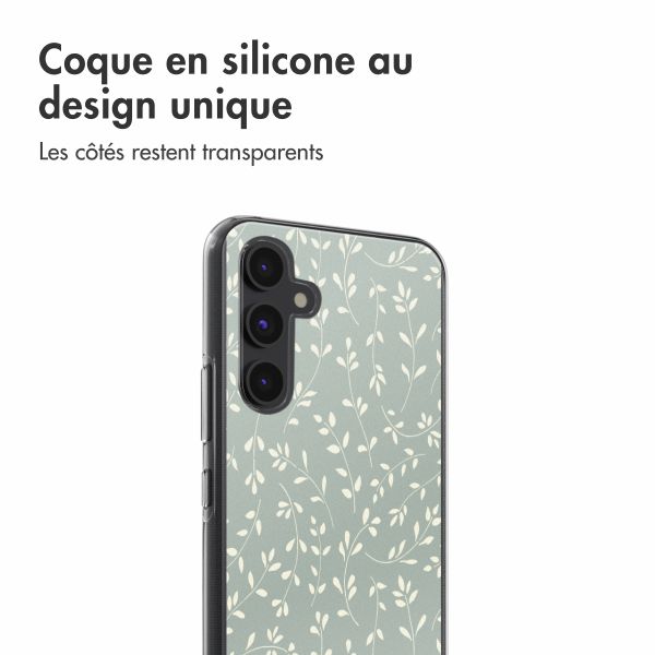 imoshion Coque design pour Samsung Galaxy A54 - Smoke Green Flowers