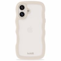 Holdit Coque Wavy Apple iPhone 16 - Transparent / Light Beige