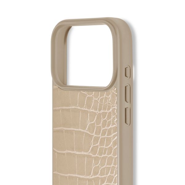 iDeal of Sweden Coque MagSafe en cuir végétalien Apple iPhone 17 Pro - Warm Beige Croco