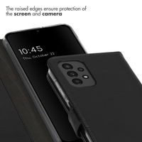 Selencia Étui portefeuille en cuir véritable Samsung Galaxy A13 (4G) - Noir