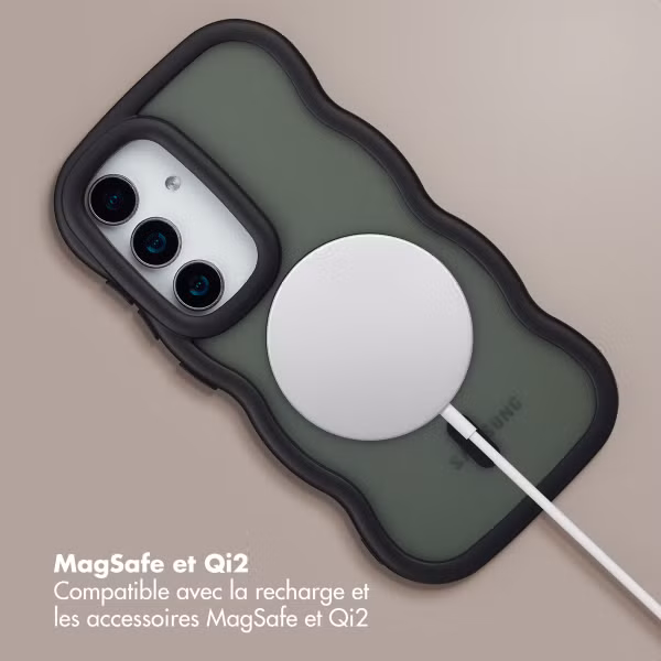 Selencia Coque arrière Wavy avec MagSafe Samsung Galaxy S24 / S25 - Noir