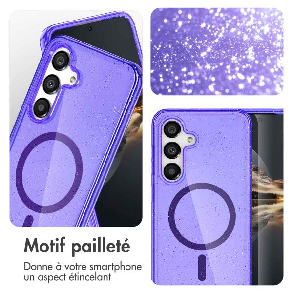 imoshion Coque Pailletée avec MagSafe Samsung Galaxy S25 - Paillettes Violet