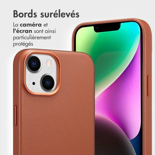 Accezz Étui de téléphone portefeuille en cuir 2-en-1 avec MagSafe Apple iPhone 14 - Sienna Brown