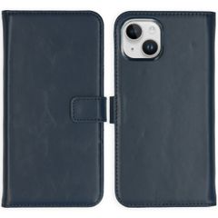 Selencia Étui de téléphone portefeuille en cuir véritable iPhone 15 - Bleu