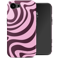 Selencia Coque arrière Vivid avec MagSafe Apple iPhone 16e - Wavy Swirl Pink Plum