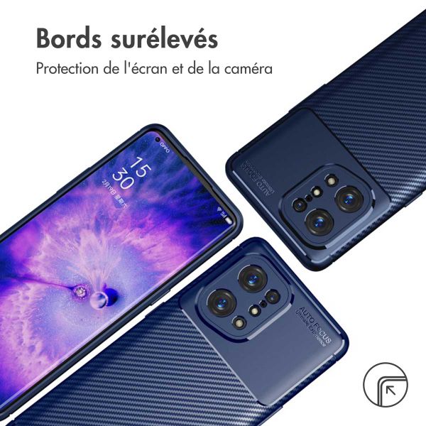 imoshion Coque silicone Carbon Oppo Find X5 5G - Bleu