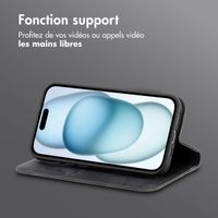 imoshion Étui de téléphone portefeuille Slim Apple iPhone 15 - Noir