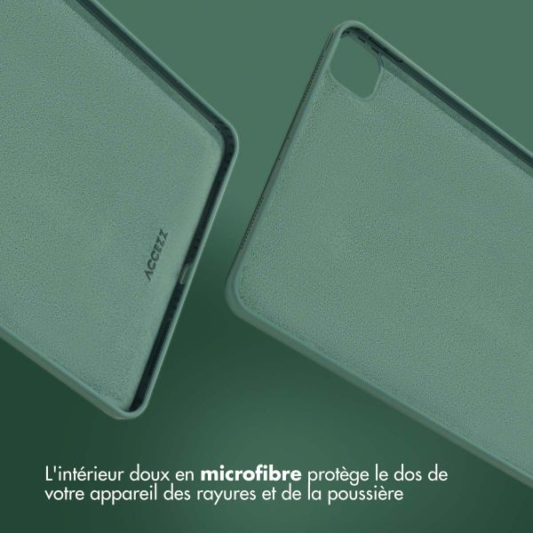 Accezz Coque Liquid Silicone avec porte-stylet Apple iPad Pro 11 (2022 / 2021 / 2020 / 2018) - Vert foncé