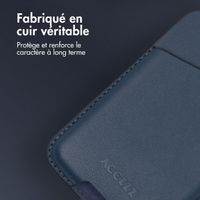 Accezz Porte-cartes en cuir - Compatible avec MagSafe et Qi2 - Nightfall Blue