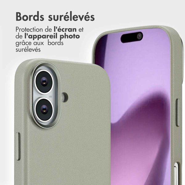 Accezz Étui de télephone portefeuille en cuir 2-en-1 avec MagSafe Apple iPhone 17 - Light Grey