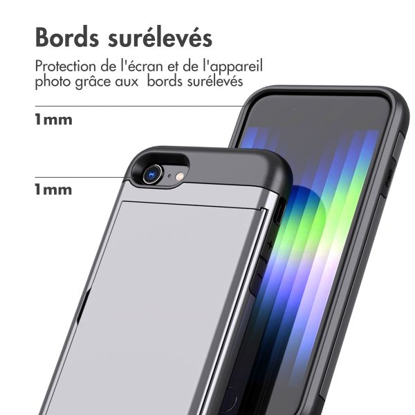 imoshion Coque arrière avec porte-cartes iPhone SE (2022 / 2020) / 8 / 7 - Gris