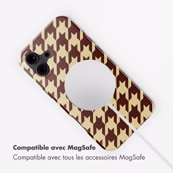 Selencia Coque arrière Vivid avec MagSafe Apple iPhone 16 - Pied-de-Poule