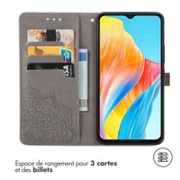 imoshion Etui de téléphone portefeuille Mandala Oppo A18 / Oppo A38 - Gris