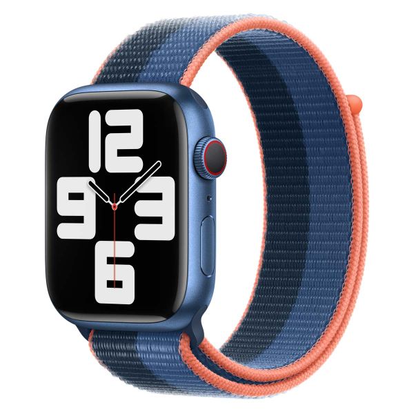 Apple Bracelet Sport Loop Apple Watch Series 1 à 10 / SE / Ultra (2) (44/45/46/49 mm) - Blue Jay/Abyss Blue