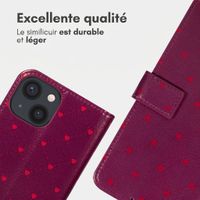 imoshion Étui de télephone portefeuille Design Apple iPhone 15 - Crush Check Coral Dust