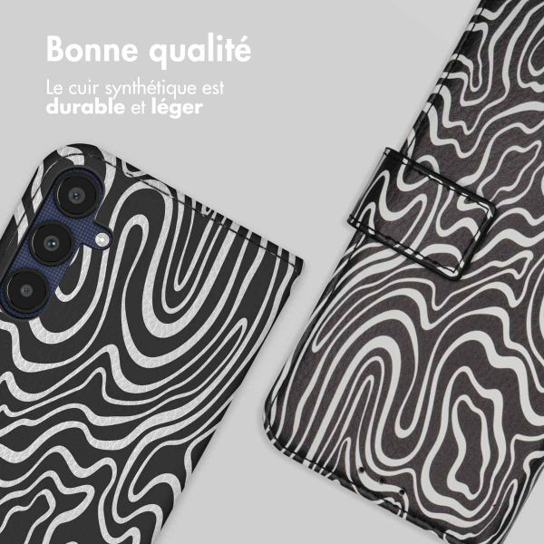 imoshion Étui de télephone portefeuille Design Samsung Galaxy A55 - Black And White