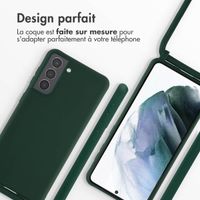 imoshion ﻿Coque en silicone avec cordon Samsung Galaxy S21 - Vert foncé