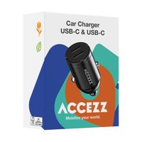 Accezz Chargeur de voiture | Chargeur rapide avec 2 ports - 2x USB-C 65 watts - Noir