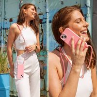imoshion Coque en silicone avec cordon Samsung Galaxy A22 (5G) - Rose