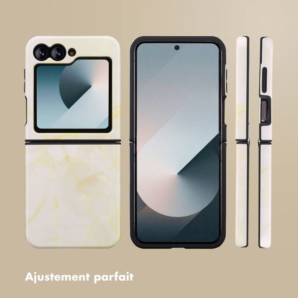 Selencia Coque arrière Vivid Samsung Galaxy Z Flip 6 / Flip 7 FE - Golden Beige Marble