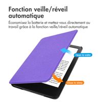 imoshion Étui de liseuse portefeuille Canvas Sleepcover Amazon Kindle (2024) / Amazon Kindle (2022) 11th gen - Violet