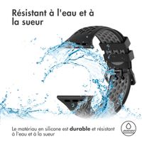 imoshion ﻿Boucle de bracelet de sport en silicone Apple Watch Series 1 á 9 / SE (38/40/41 mm) | Series 10 (42 mm) - Noir / Gris