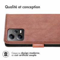 imoshion Étui de téléphone portefeuille Luxe Xiaomi Poco X5 5G - Brun