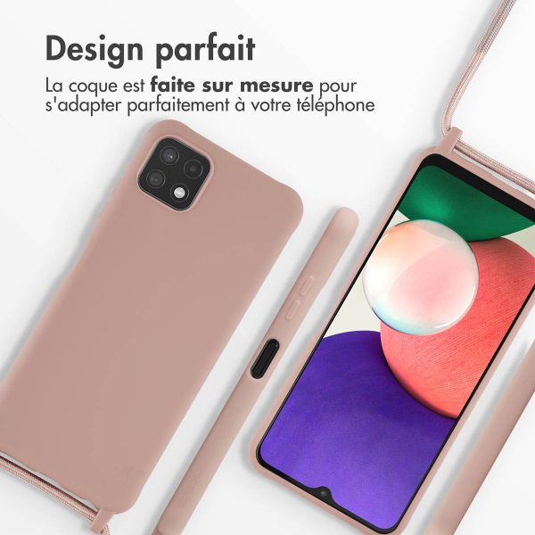 imoshion Coque en silicone avec cordon Samsung Galaxy A22 (5G) - Sand Pink