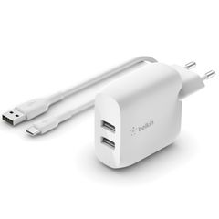 Belkin Boost↑Charge™ Dual USB Wall Charger + câble USB-C - 24W