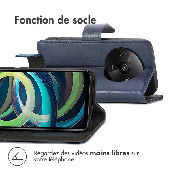 imoshion Étui de télephone portefeuille de luxe Xiaomi Redmi A3 - Bleu foncé