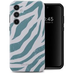 Selencia Coque arrière Vivid Samsung Galaxy A35 - Colorful Zebra Pine Blue