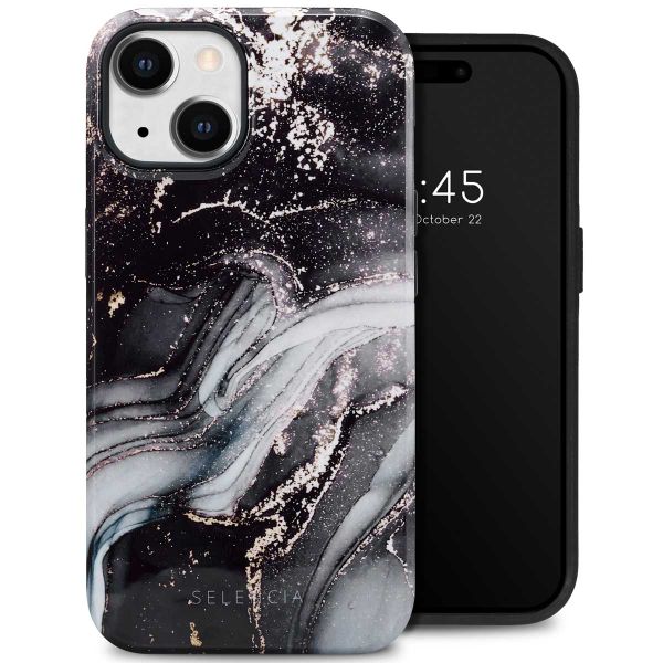 Selencia Coque arrière Vivid Tough iPhone 14 - Chic Marble Black